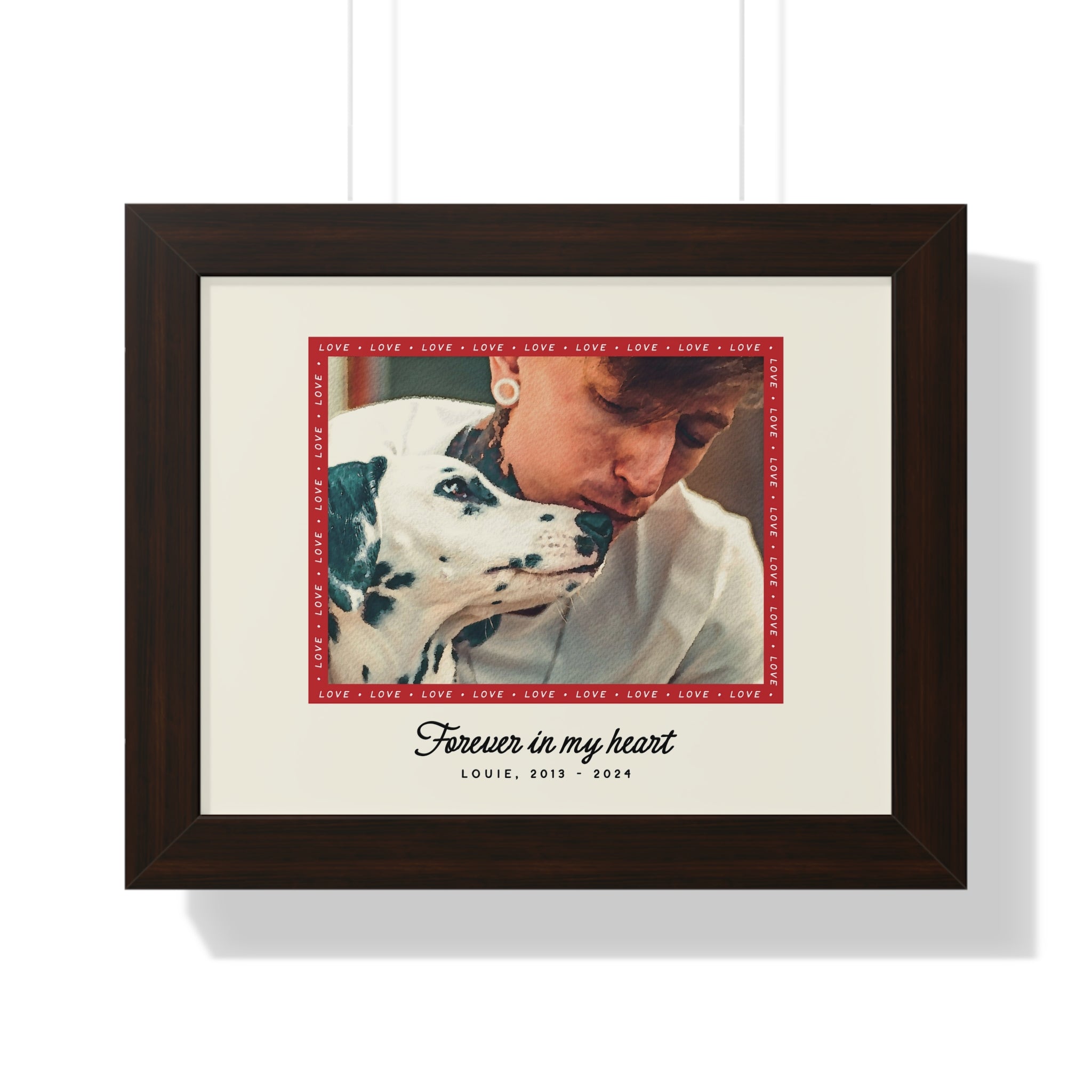 Personalized Watercolor Pet Love Portrait – A Timeless Tribute