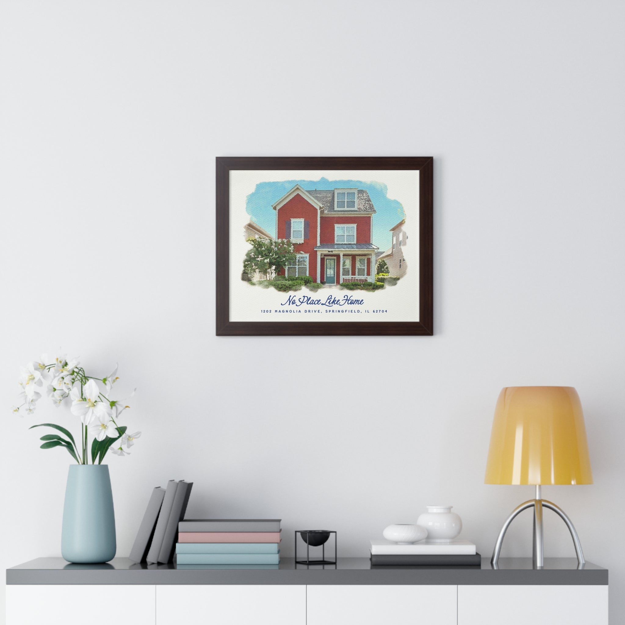 Personalized Watercolor Framed Home Poster - Our First Home Decor for Couples