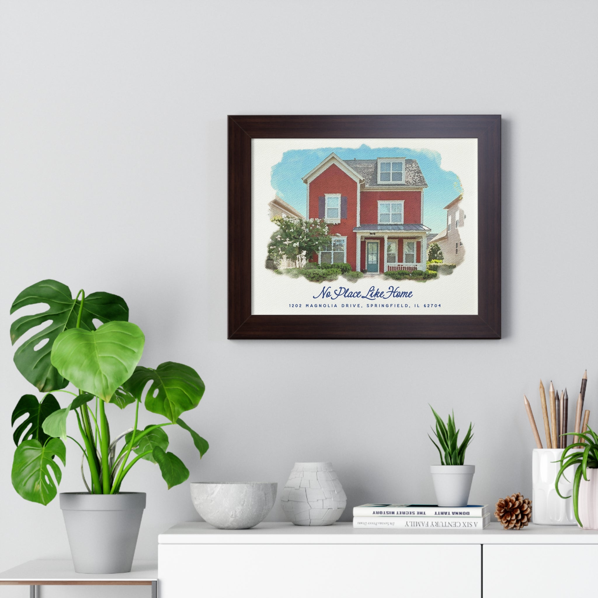 Personalized Watercolor Framed Home Poster - Our First Home Decor for Couples