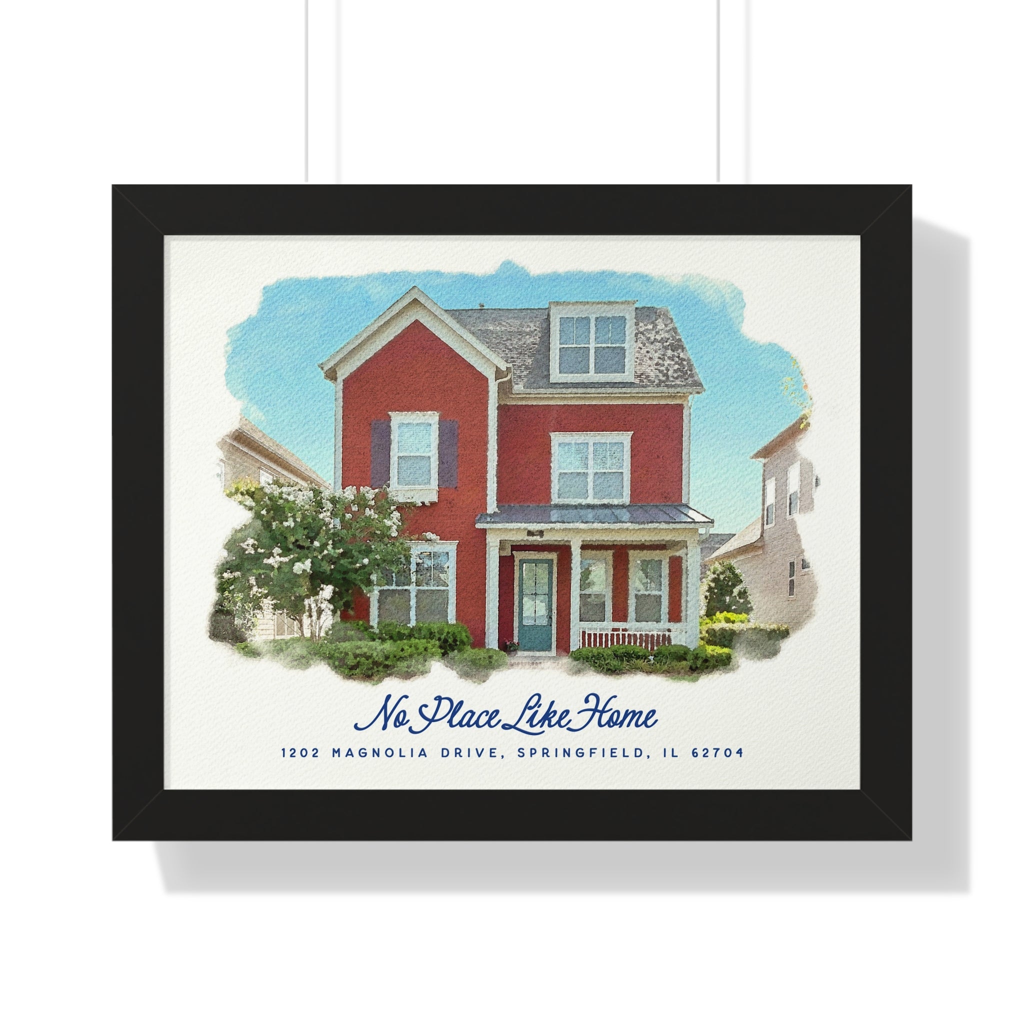 Personalized Watercolor Framed Home Poster - Our First Home Decor for Couples