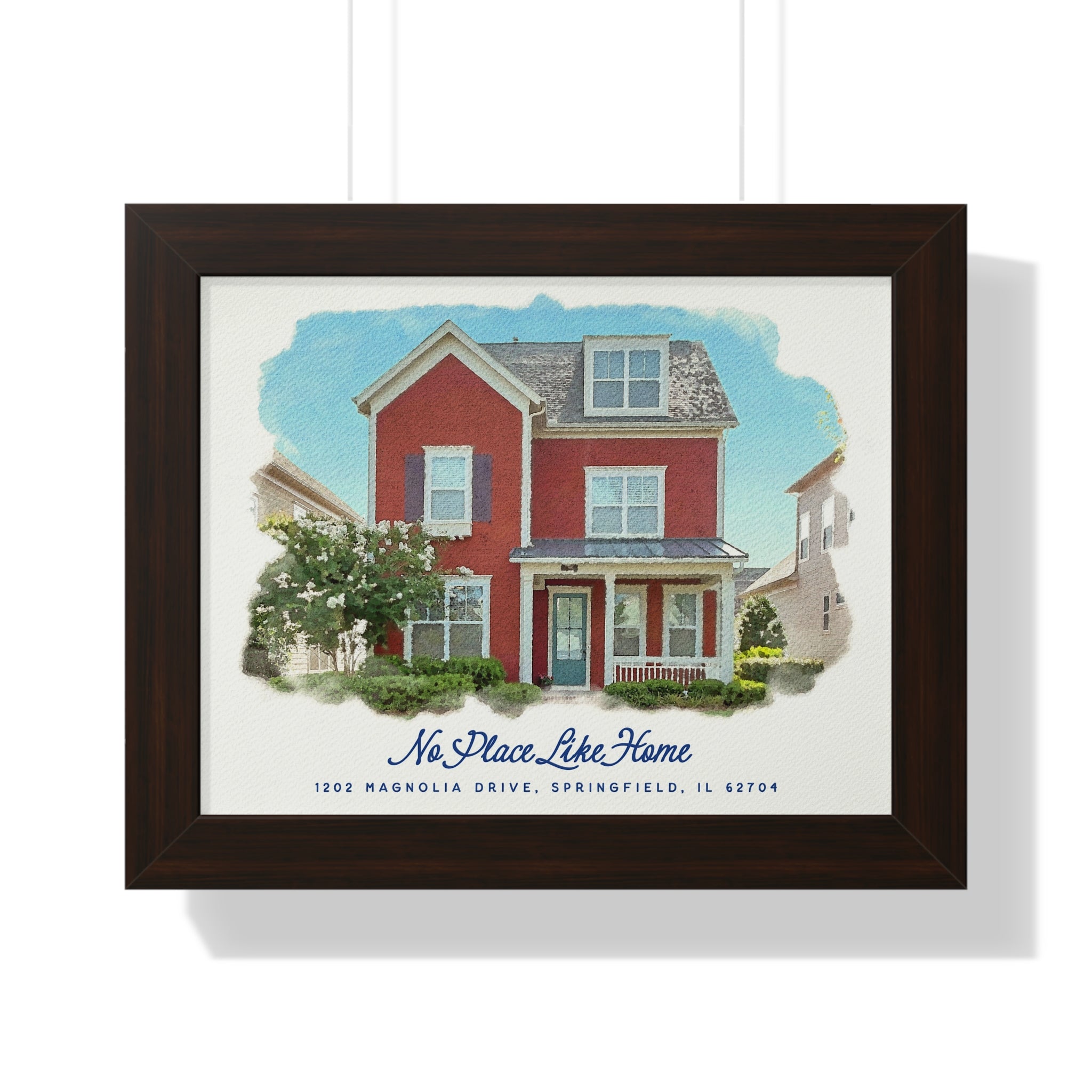 Personalized Watercolor Framed Home Poster - Our First Home Decor for Couples