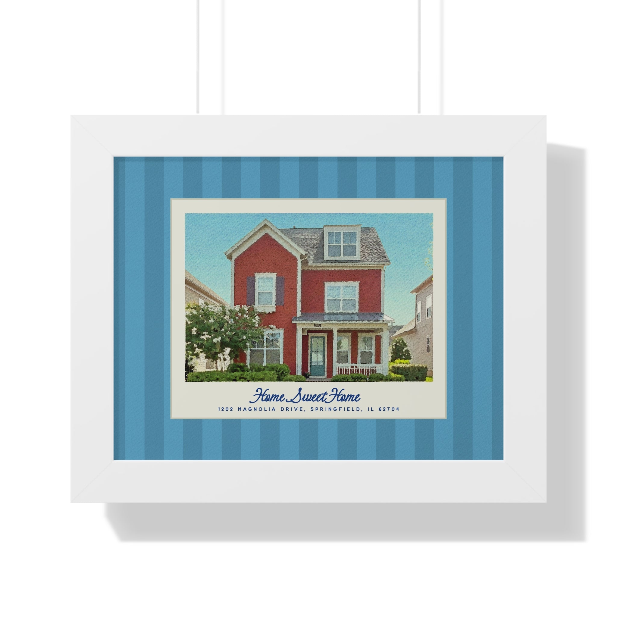 Personalized Watercolor Framed Home Poster for New Homeowner Realtor Gift