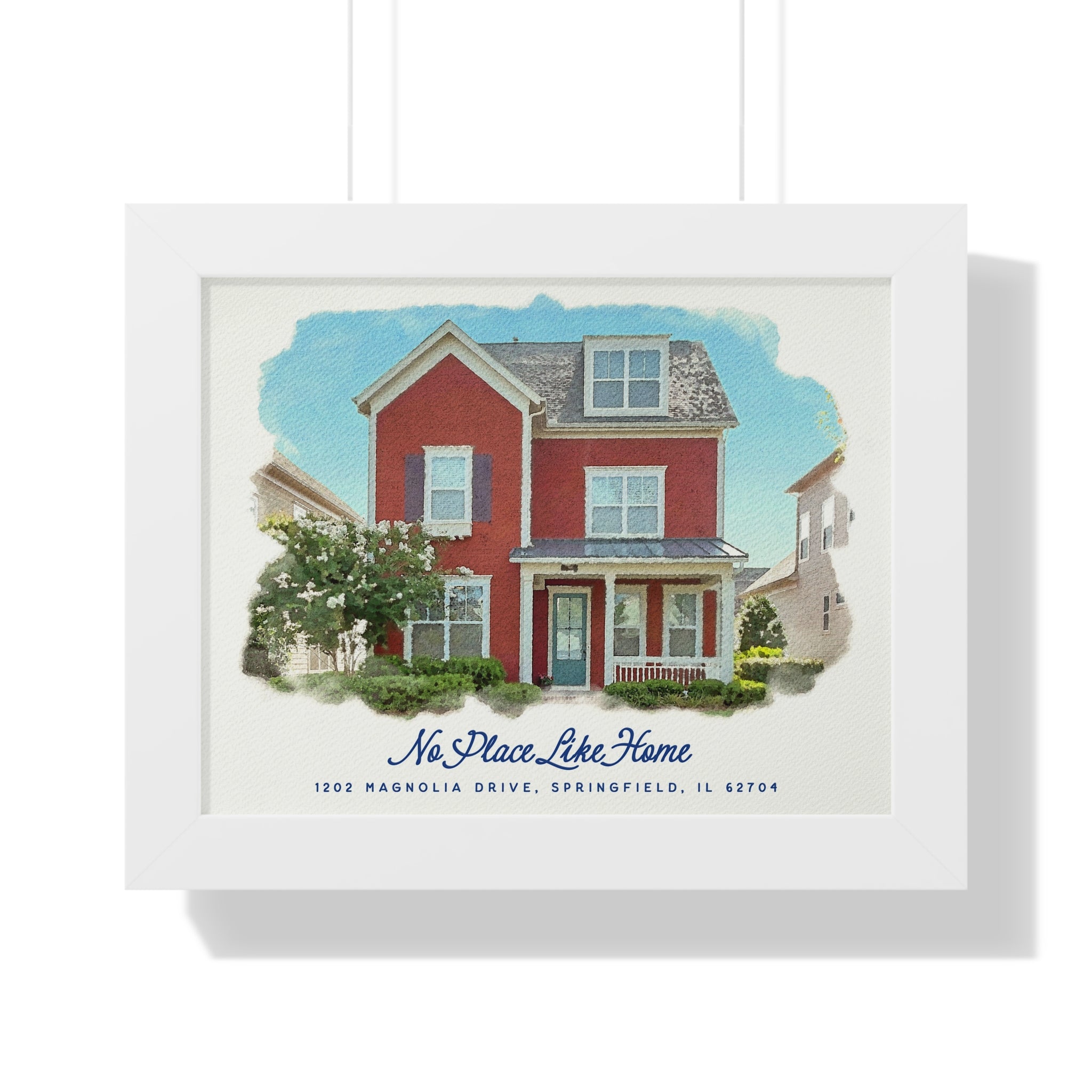 Personalized Watercolor Framed Home Poster - Our First Home Decor for Couples