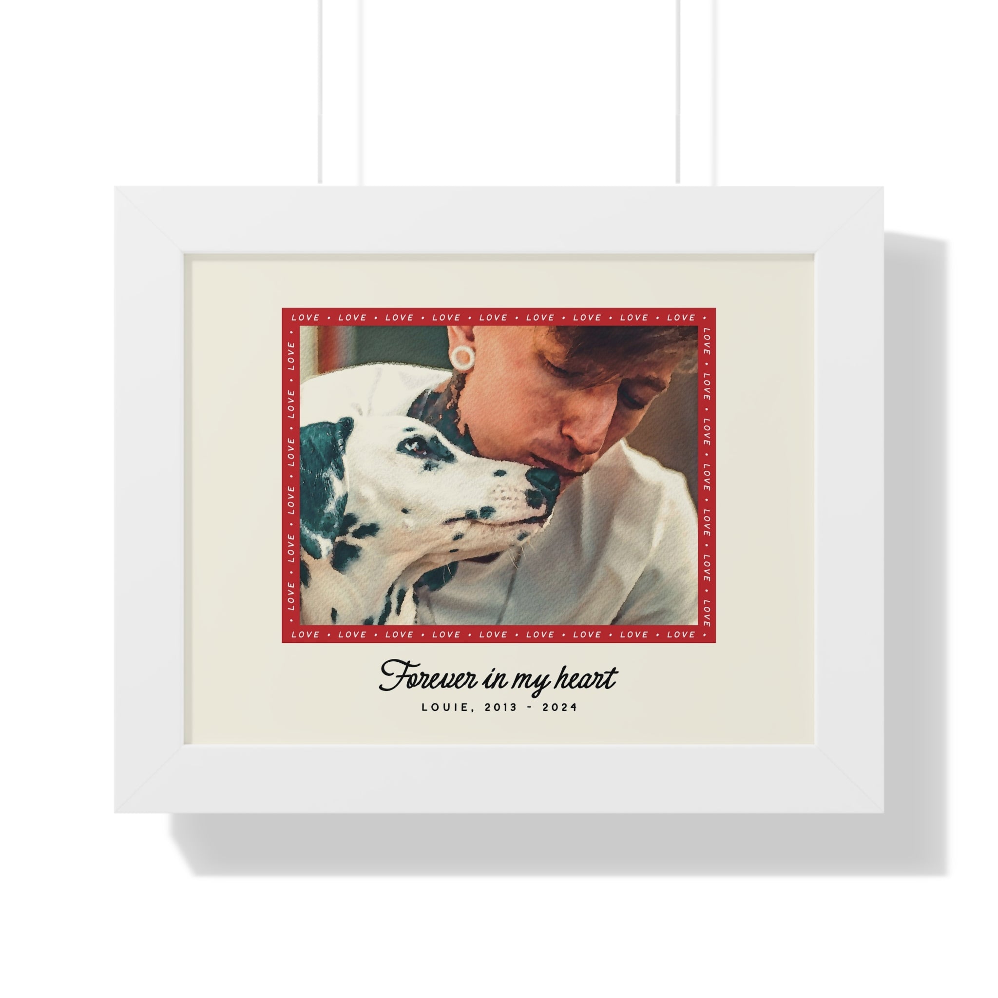 Personalized Watercolor Pet Love Portrait – A Timeless Tribute