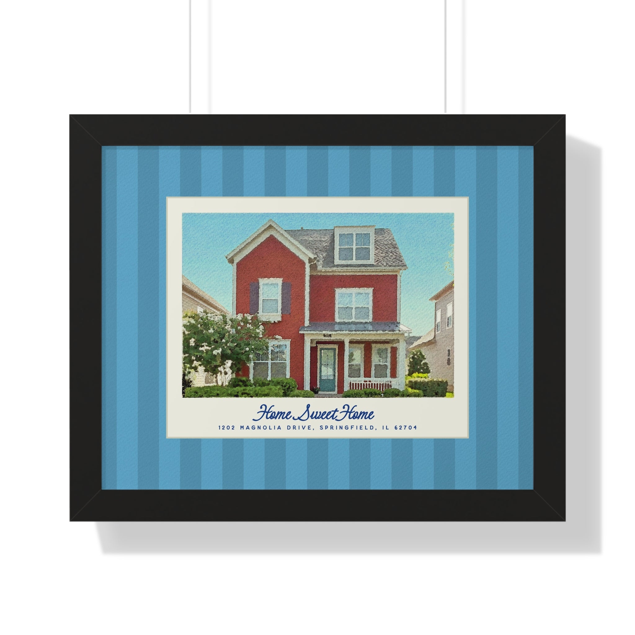 Personalized Watercolor Framed Home Poster for New Homeowner Realtor Gift