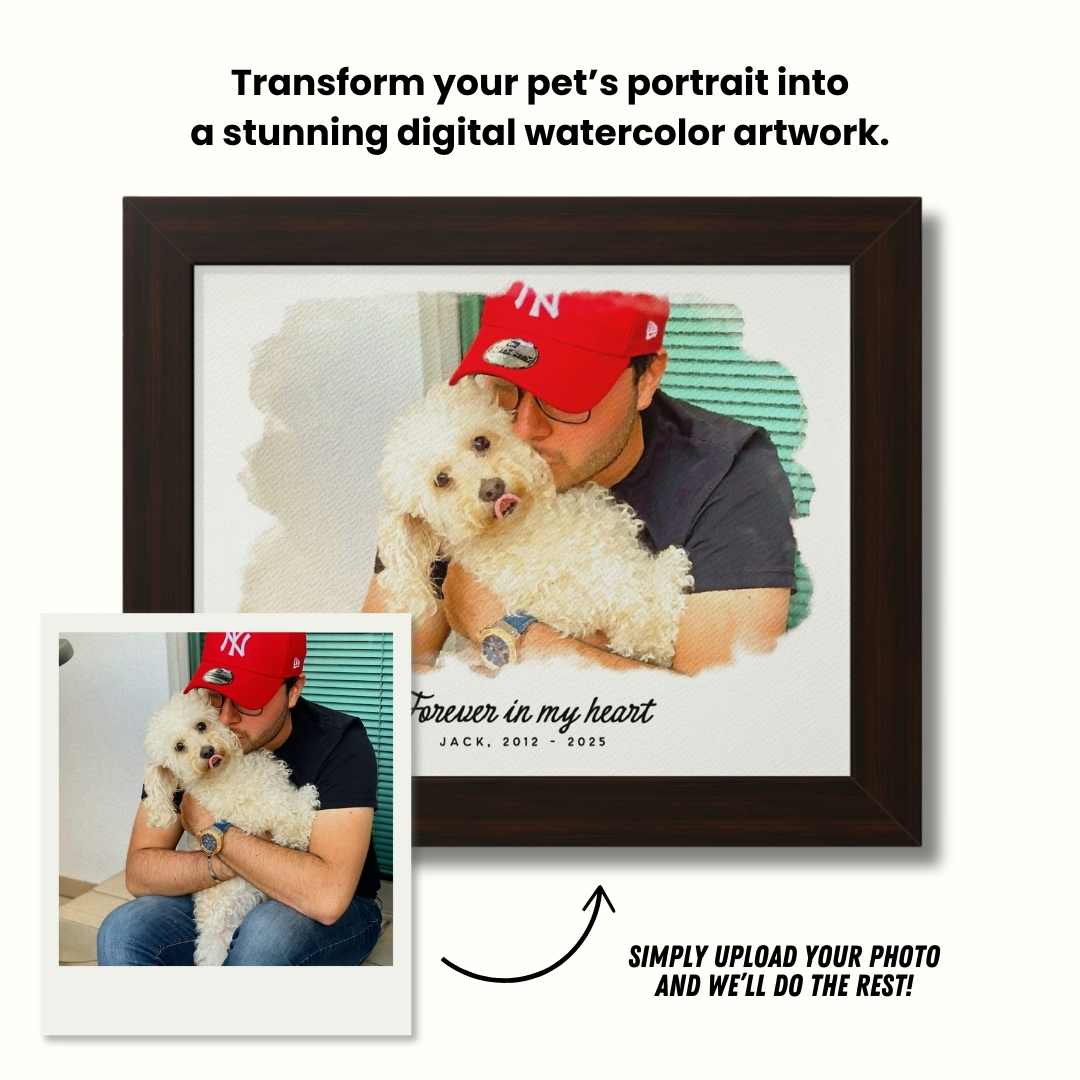 Personalized Watercolor Pet Portrait – A Timeless Tribute