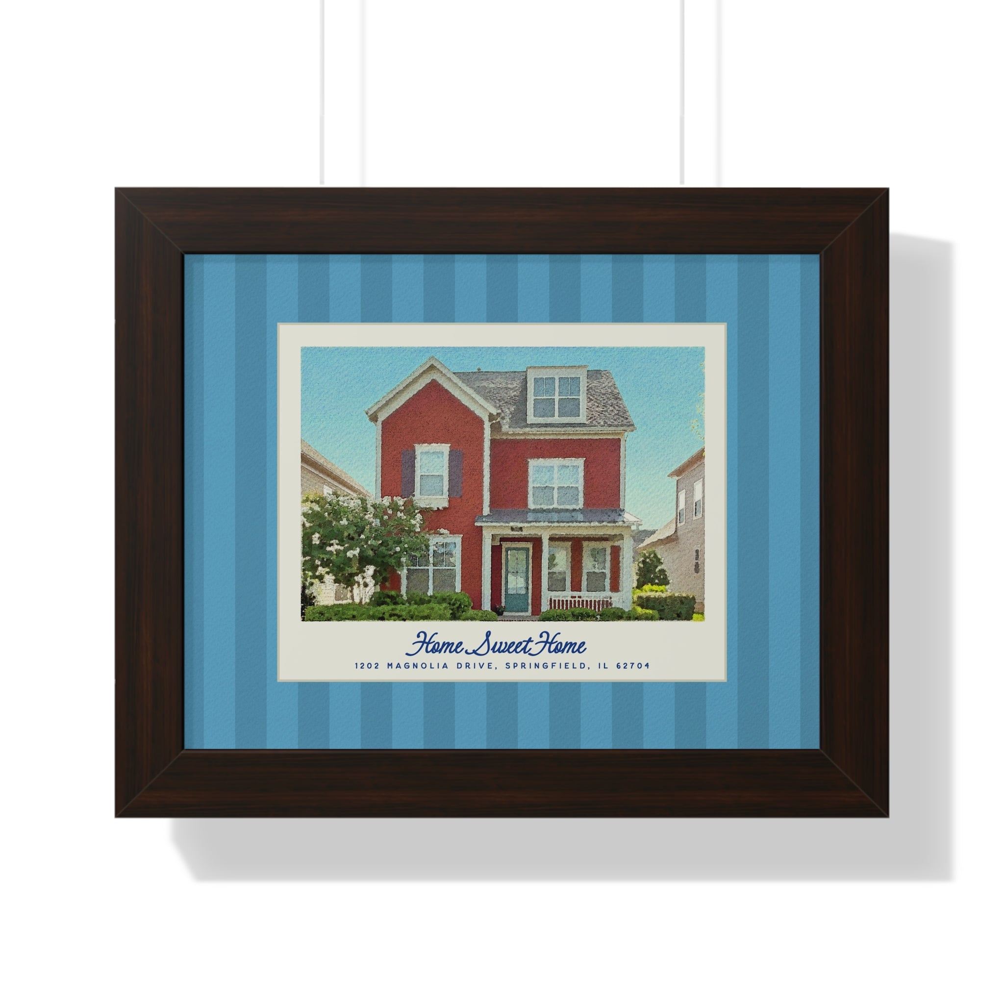 Personalized Watercolor Framed Home Poster for New Homeowner Realtor Gift