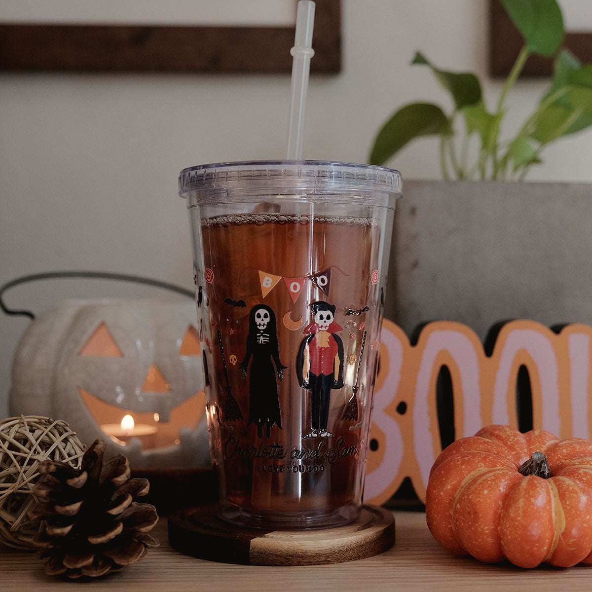 Personalized Spooky Couple Acrylic Cup