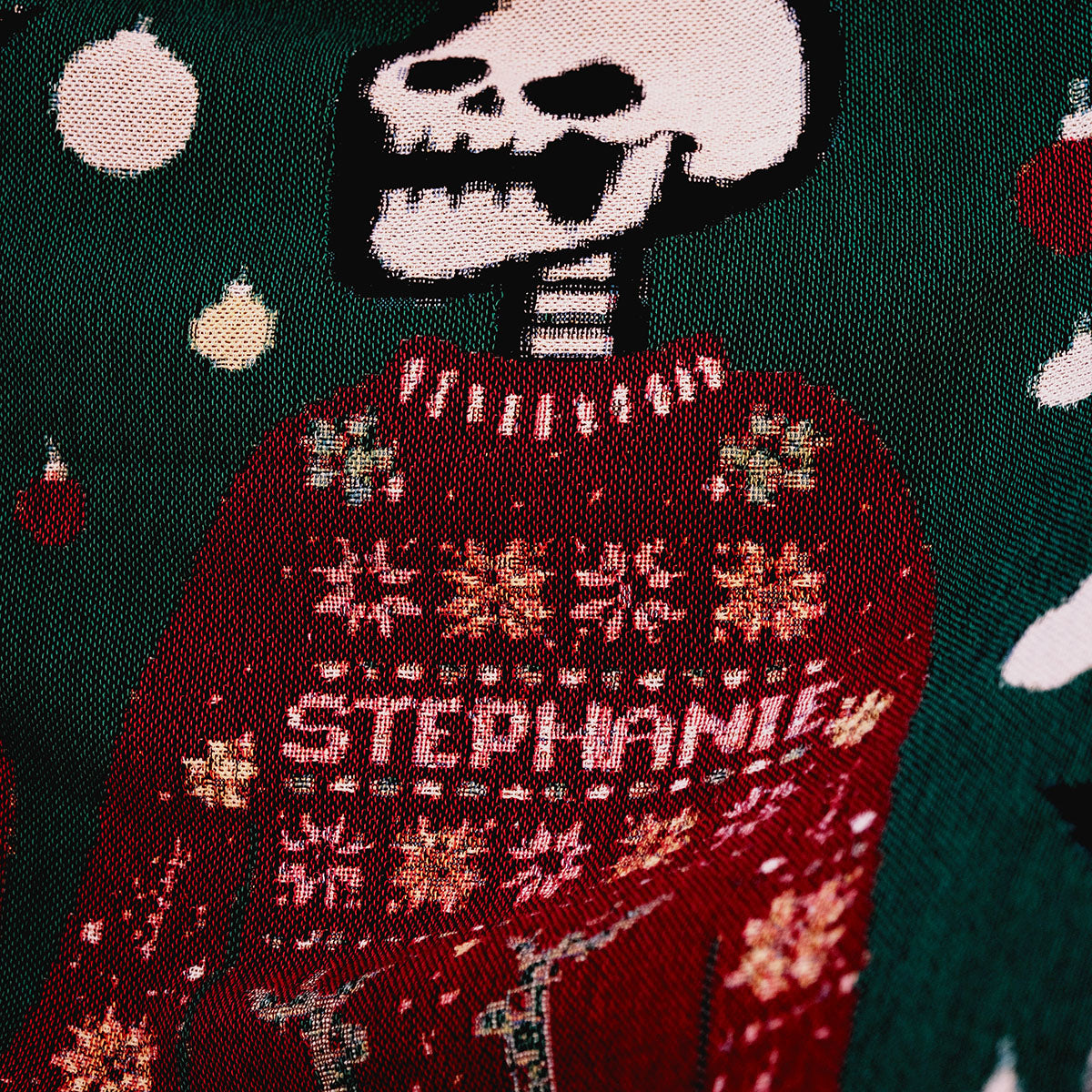 Christmas Skeleton Couple Personalized Woven Blanket