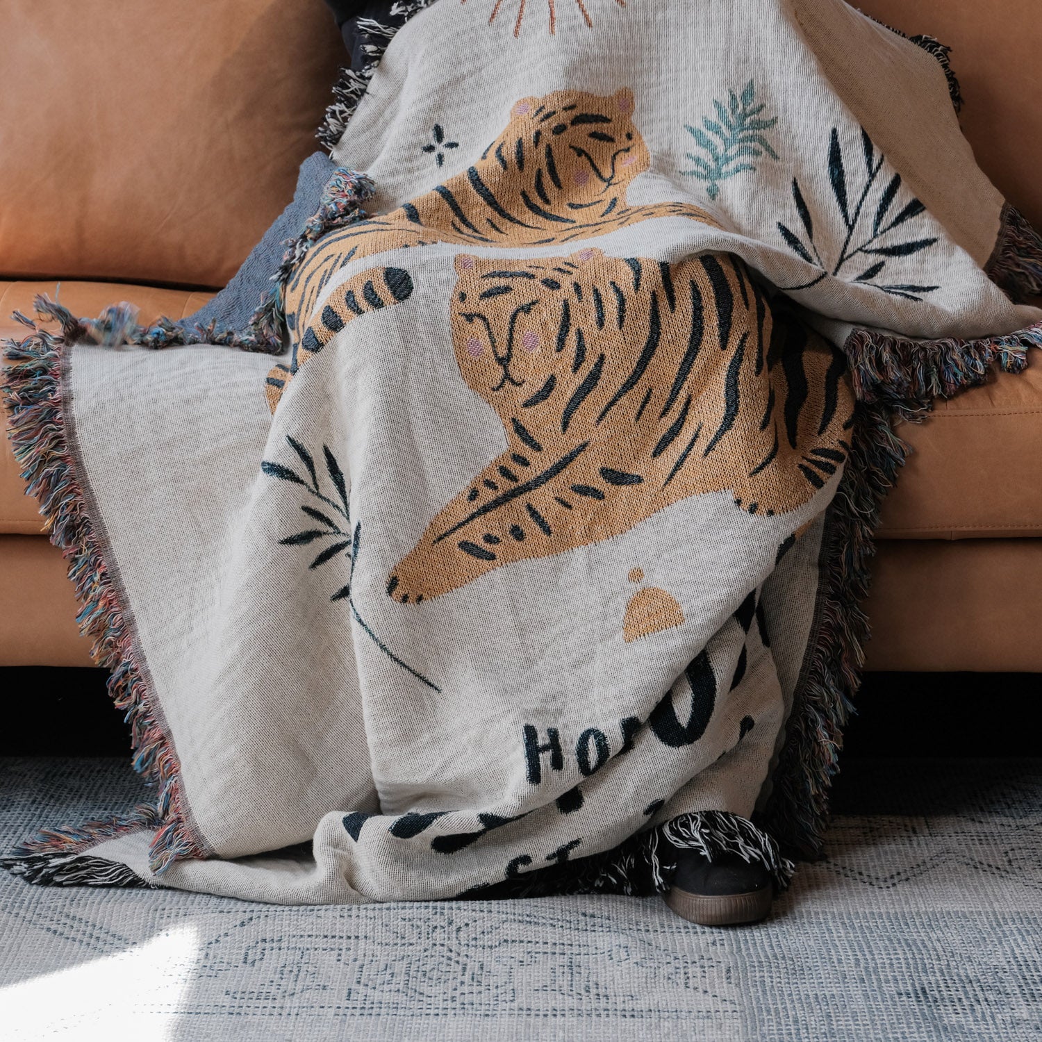 Personalized Tigers Woven Blanket - Woven - Personalized Gifts for Couples, Custom Birthday Gifts, Custom Anniversary Gifts | Relatable Basic