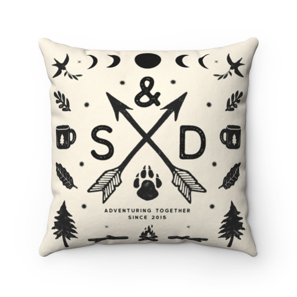 Personalized Couple Adventure Initials Pillow - Pillow - Personalized Gifts for Couples, Custom Birthday Gifts, Custom Anniversary Gifts | Relatable Basic