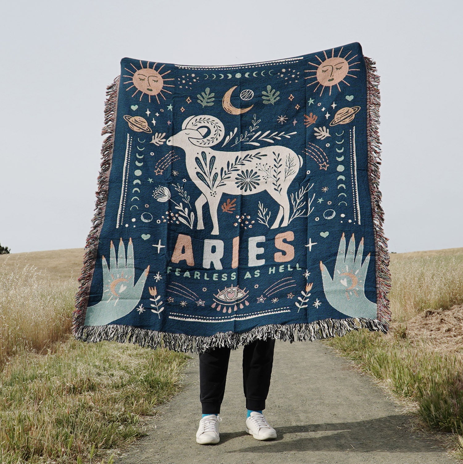 Aries Zodiac Woven Blanket - Woven - Personalized Gifts for Couples, Custom Birthday Gifts, Custom Anniversary Gifts | Relatable Basic