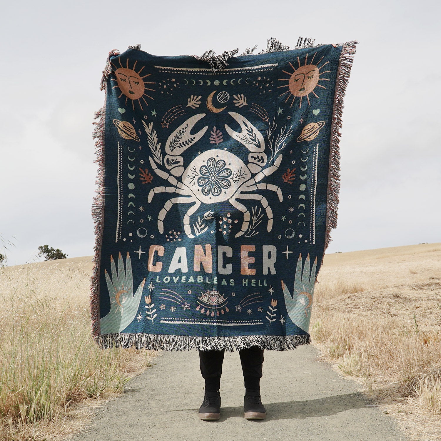 Cancer Zodiac Woven Blanket - Woven - Personalized Gifts for Couples, Custom Birthday Gifts, Custom Anniversary Gifts | Relatable Basic