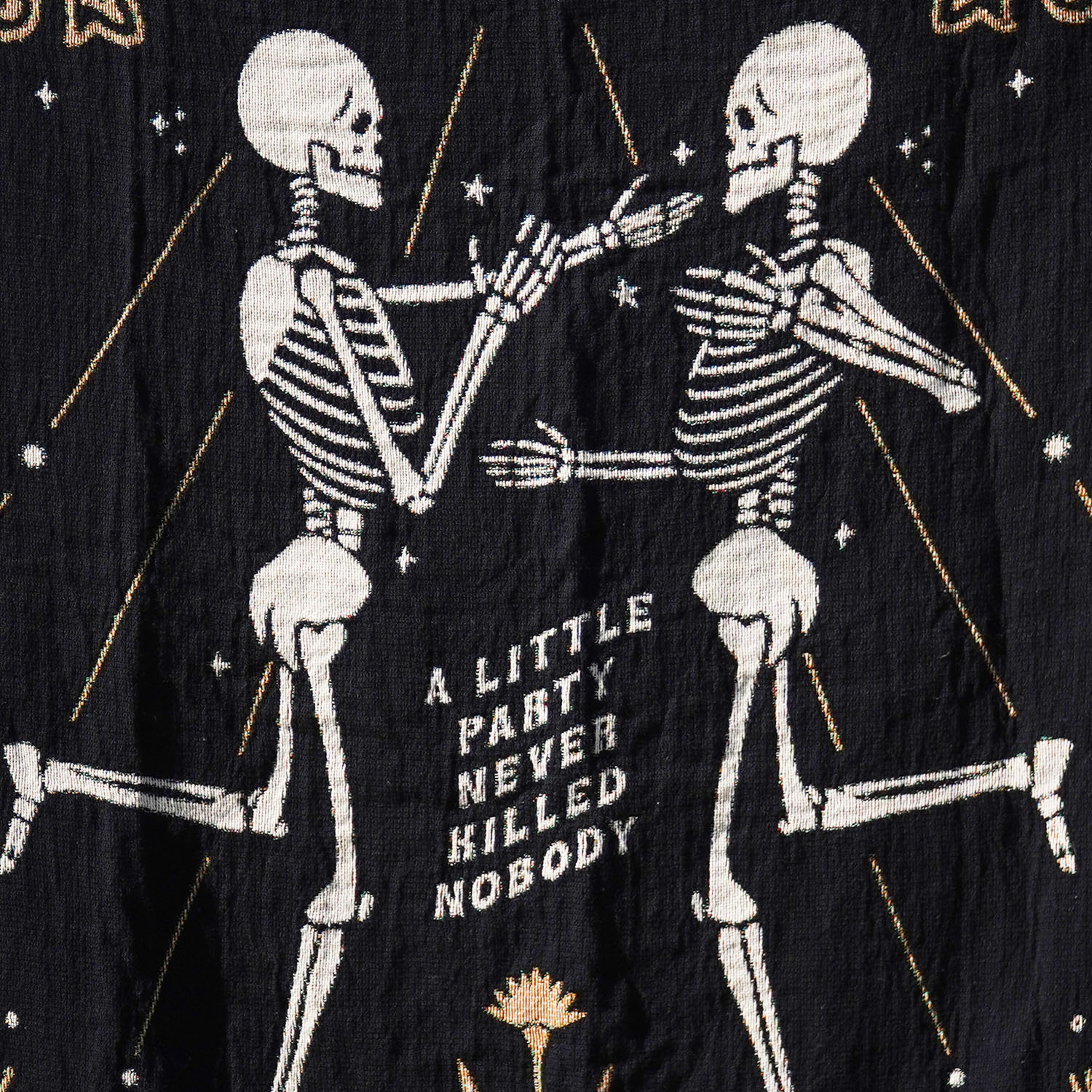 Personalized Dancing Skeleton Couple Woven Blanket - Woven - Personalized Gifts for Couples, Custom Birthday Gifts, Custom Anniversary Gifts | Relatable Basic