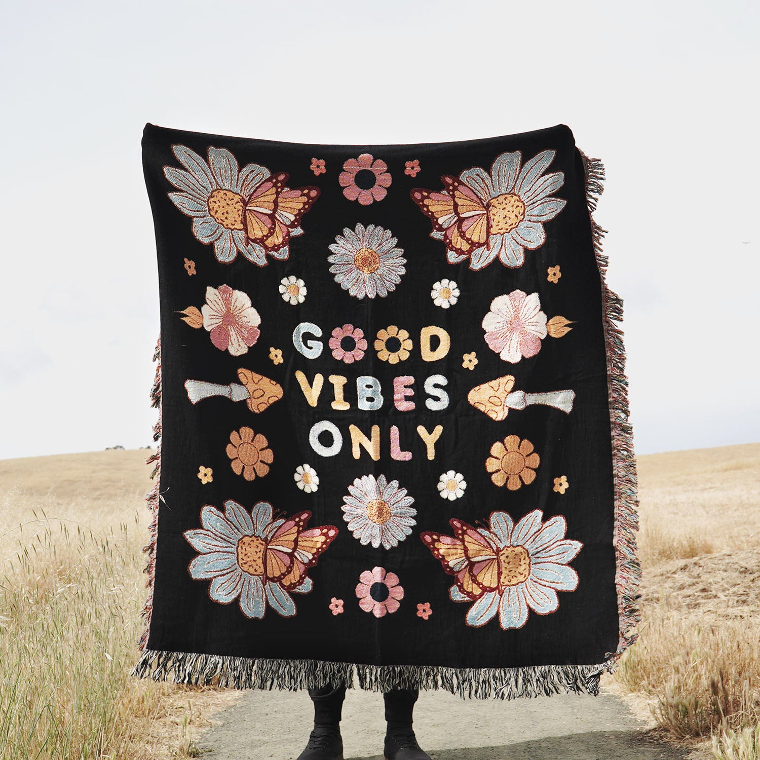 Good Vibes Only Woven Blanket
