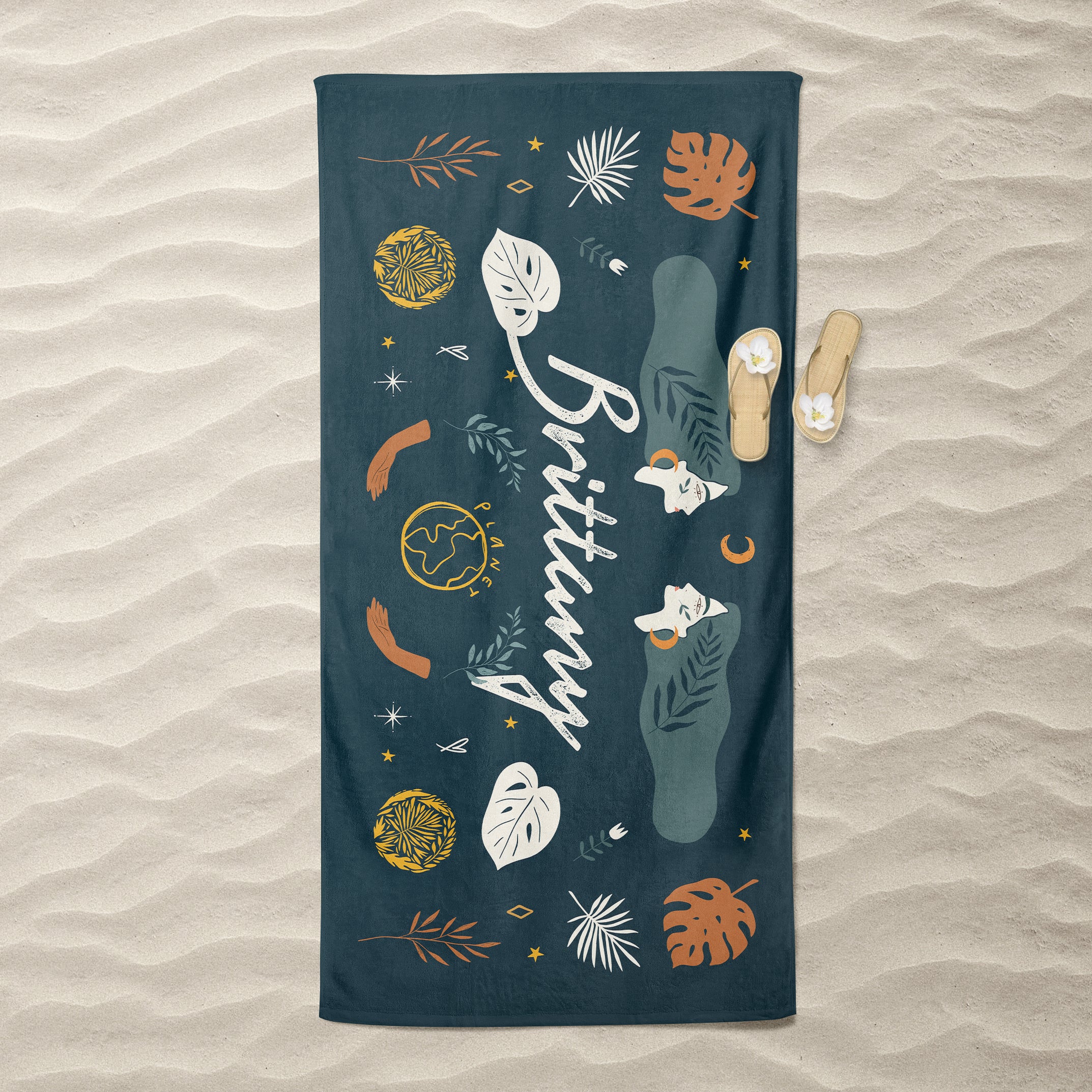 Mother Nature Inspired Personalized Beach Towel - Beach Towel - Personalized Gifts for Couples, Custom Birthday Gifts, Custom Anniversary Gifts | Relatable Basic