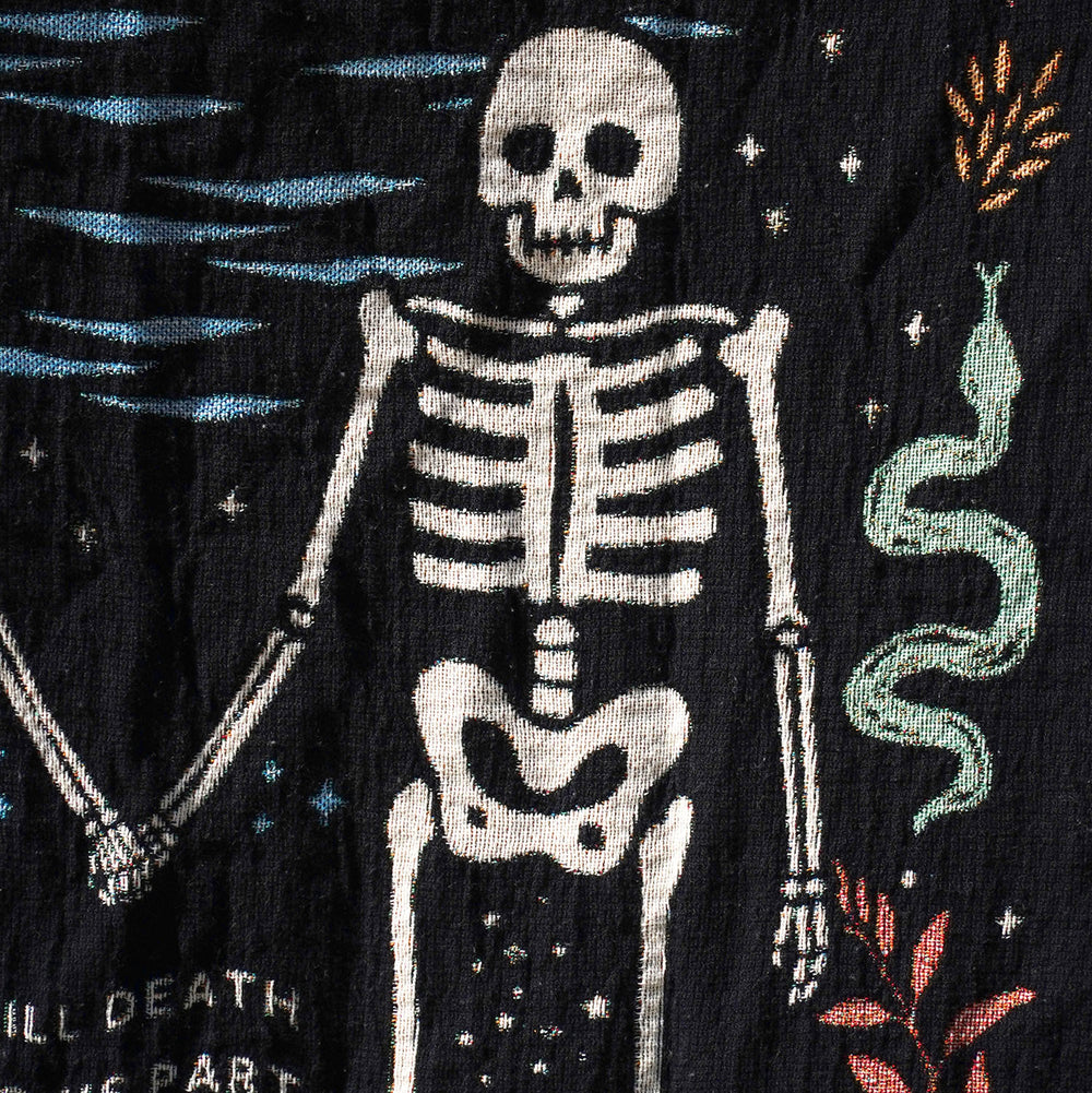 Personalized Skeleton Couple Woven Blankets Relatable Basic
