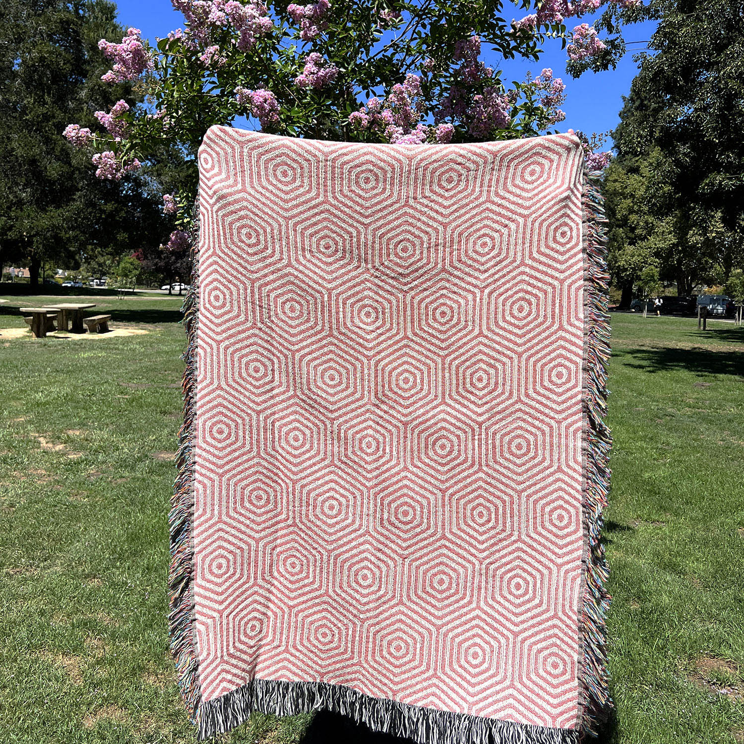 Pink Pattern Woven Blanket - Woven - Personalized Gifts for Couples, Custom Birthday Gifts, Custom Anniversary Gifts | Relatable Basic