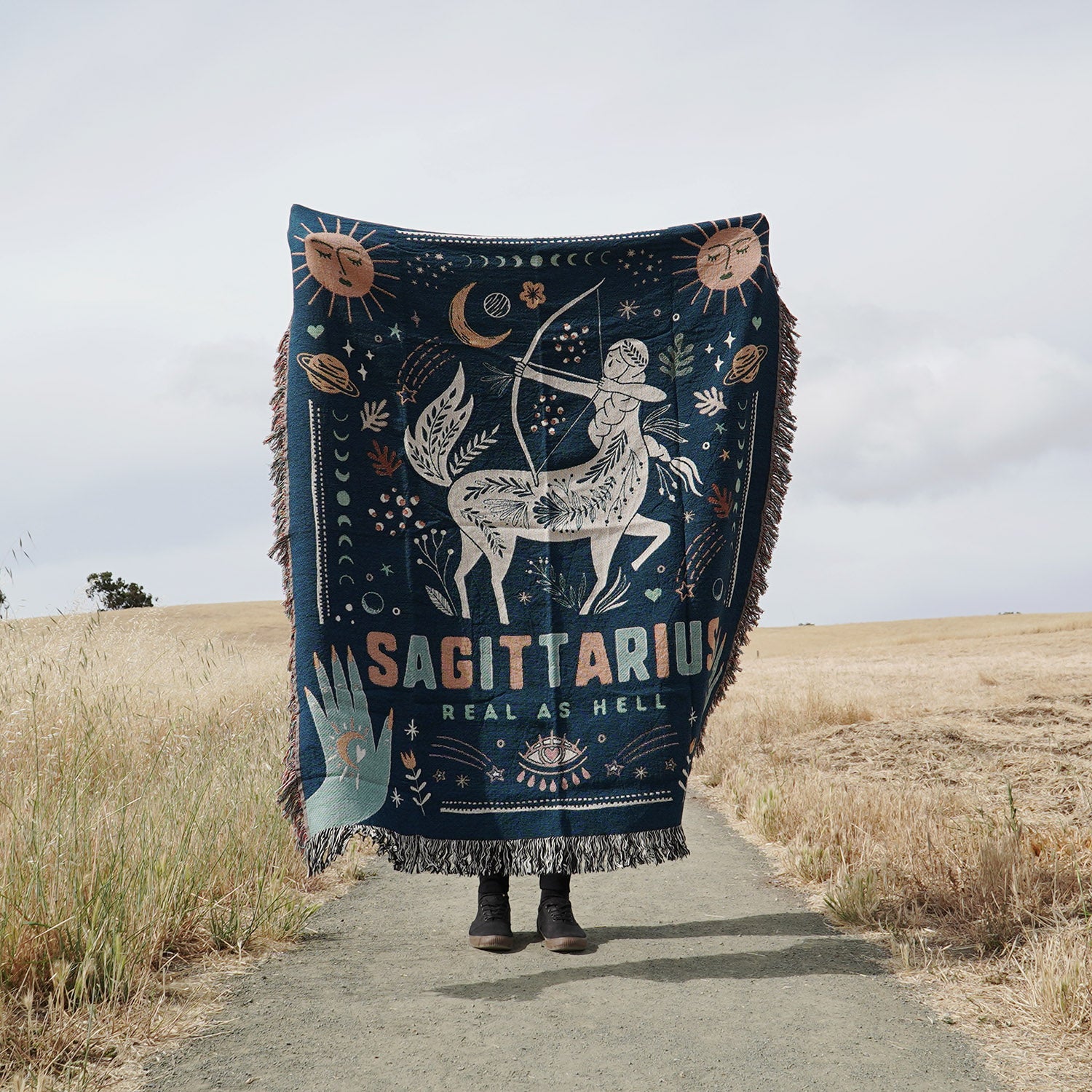 Sagittarius Zodiac Woven Blanket - Woven - Personalized Gifts for Couples, Custom Birthday Gifts, Custom Anniversary Gifts | Relatable Basic