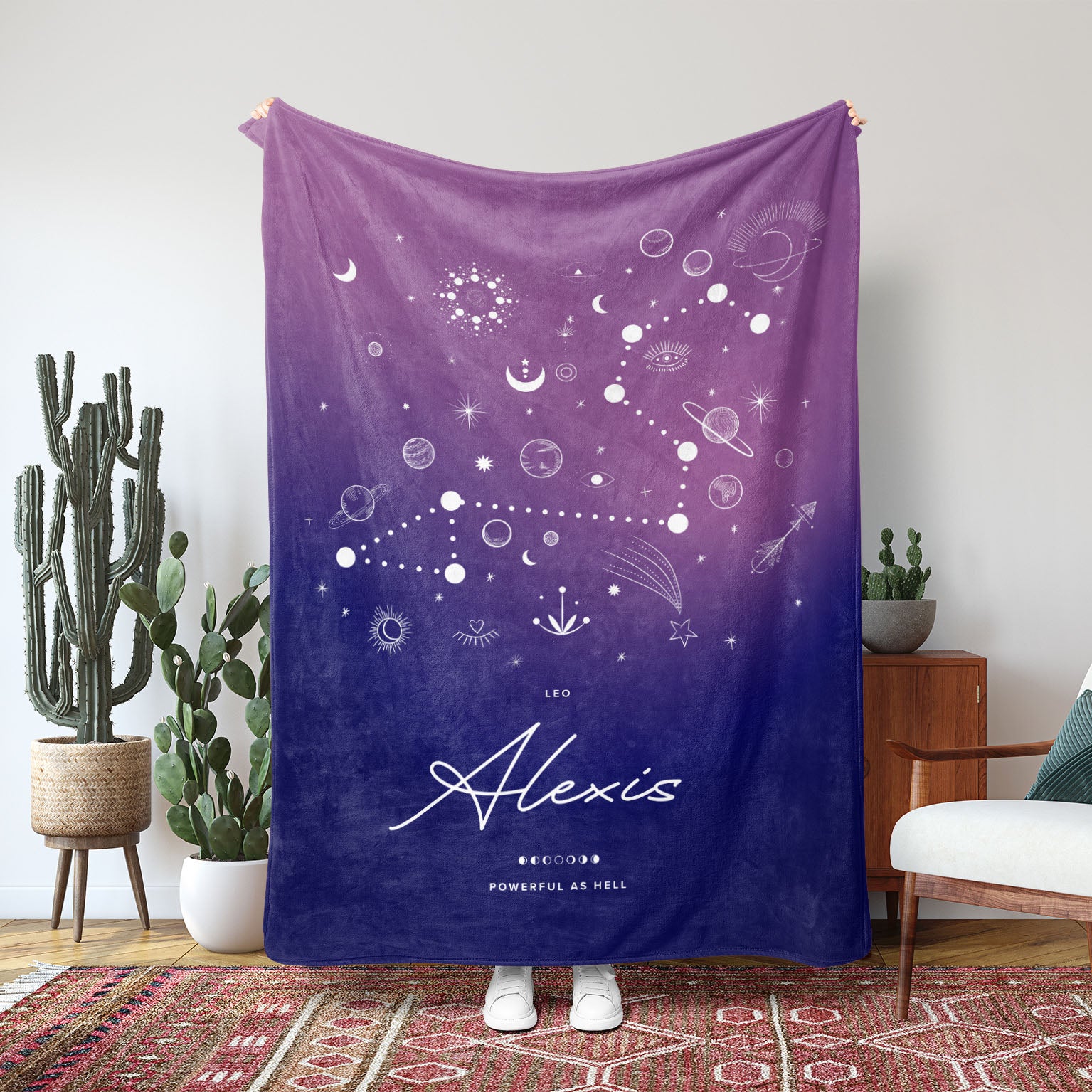 Personalized Zodiac Sunrise Fleece Blanket - Fleece - Personalized Gifts for Couples, Custom Birthday Gifts, Custom Anniversary Gifts | Relatable Basic