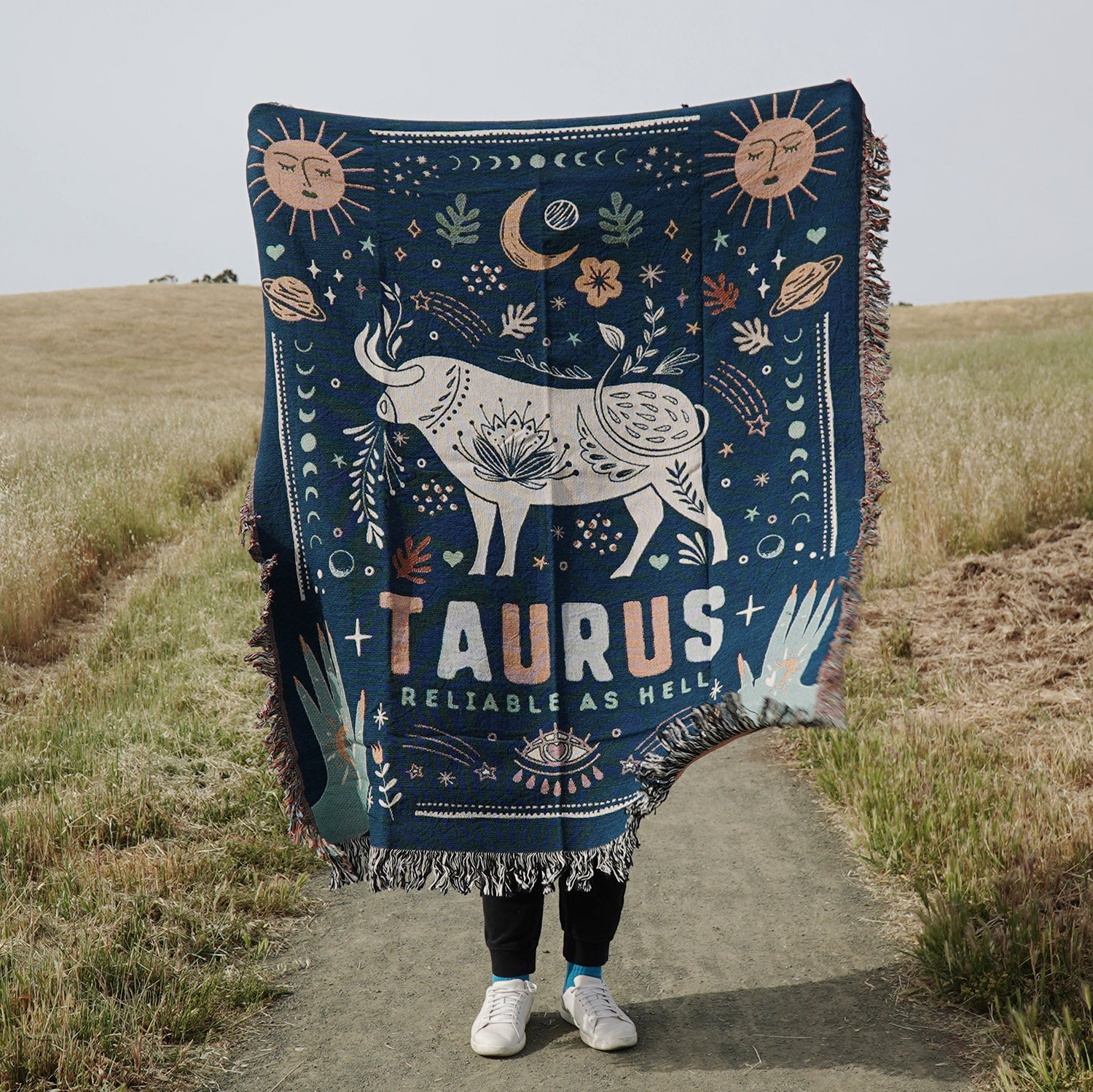Taurus Zodiac Woven Blanket - Woven - Personalized Gifts for Couples, Custom Birthday Gifts, Custom Anniversary Gifts | Relatable Basic