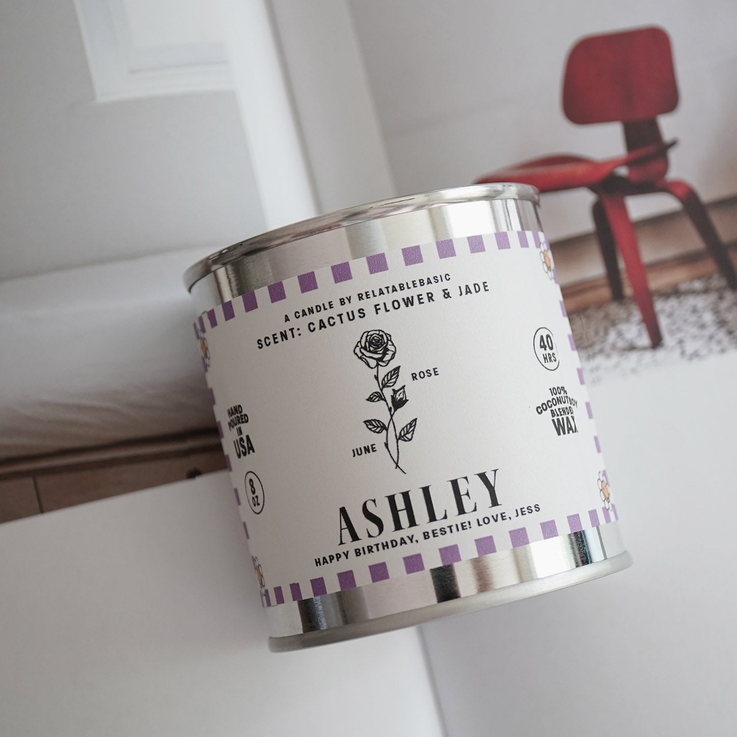 Personalized Birth Flower Candle Paint Can - Candle - Personalized Gifts for Couples, Custom Birthday Gifts, Custom Anniversary Gifts | Relatable Basic
